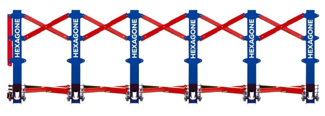 F18 - Barrière anti-bélier bleu et rouge - Hexagone-solutions